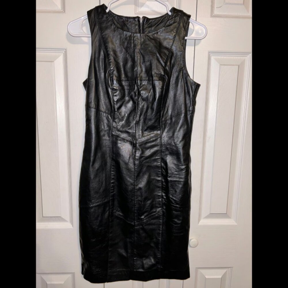 Black Rivet Leather Dress Size 2